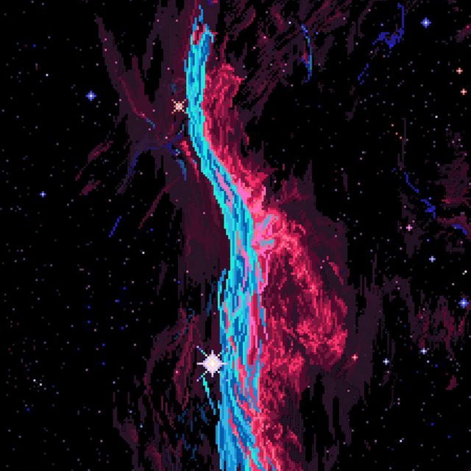 Download Pixel Art, Space, Nebula, Galaxy iPhone