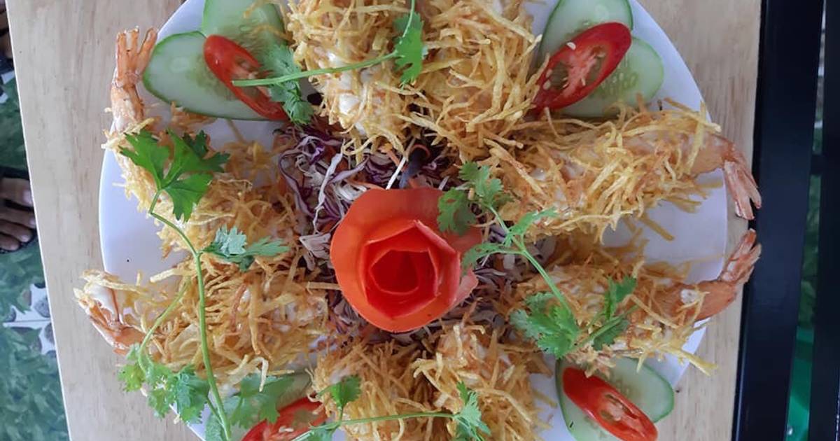 Tôm chiên khoai môn