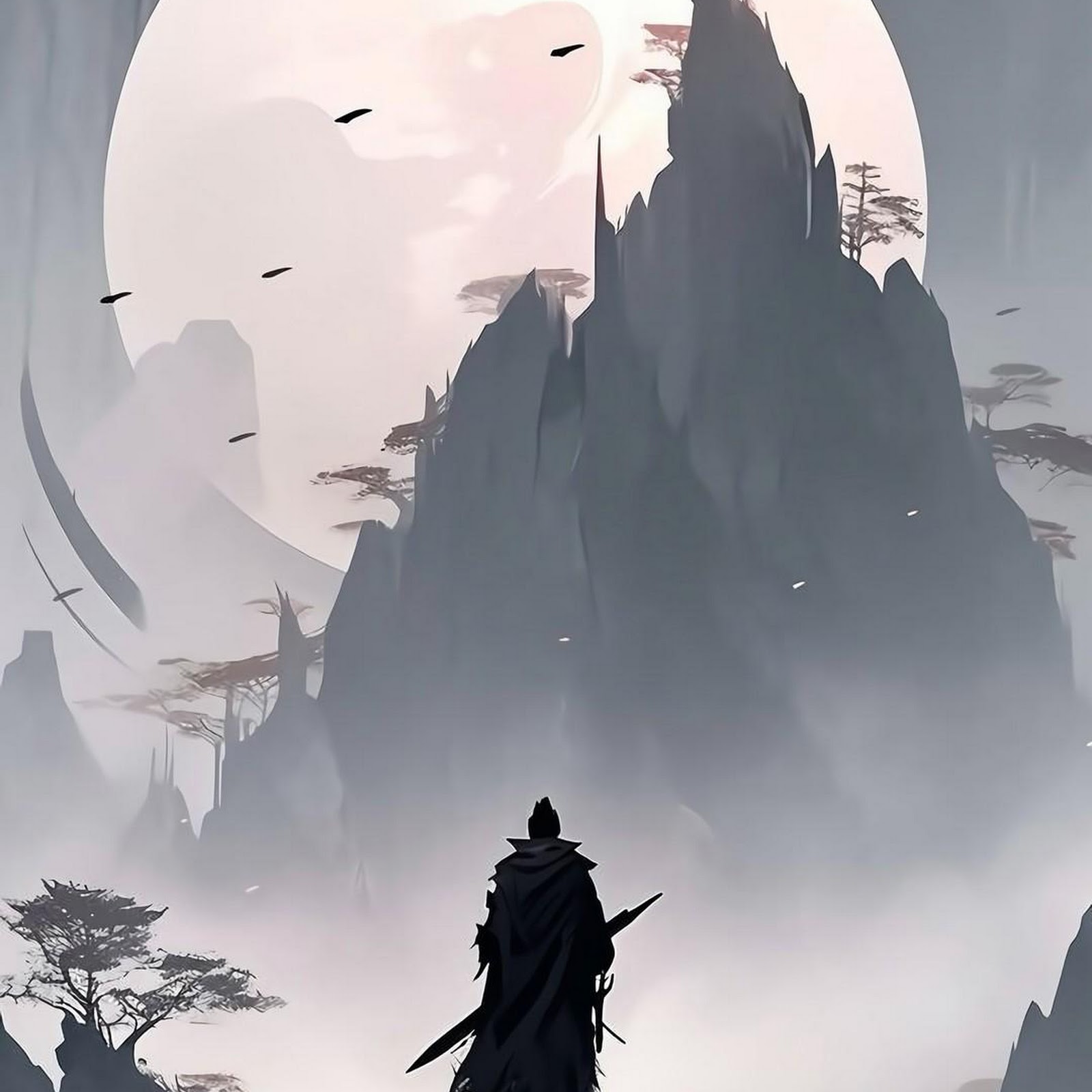 Download Lone Samurai On Misty Mountain Full HD iPhone