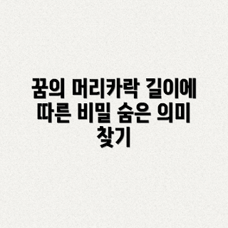 꿈속 머리카락, 꿈 해몽, 길이에 따른 해석, 꿈의미, 머리카락 꿈보기