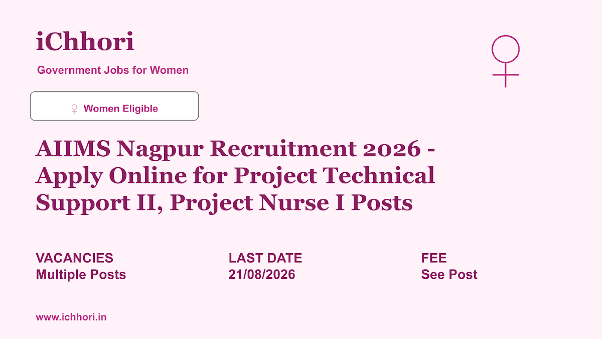 AIIMS Nagpur Recruitment 2026 - Apply Online for Project Technical Support II, Project Nurse I Posts - iChhori