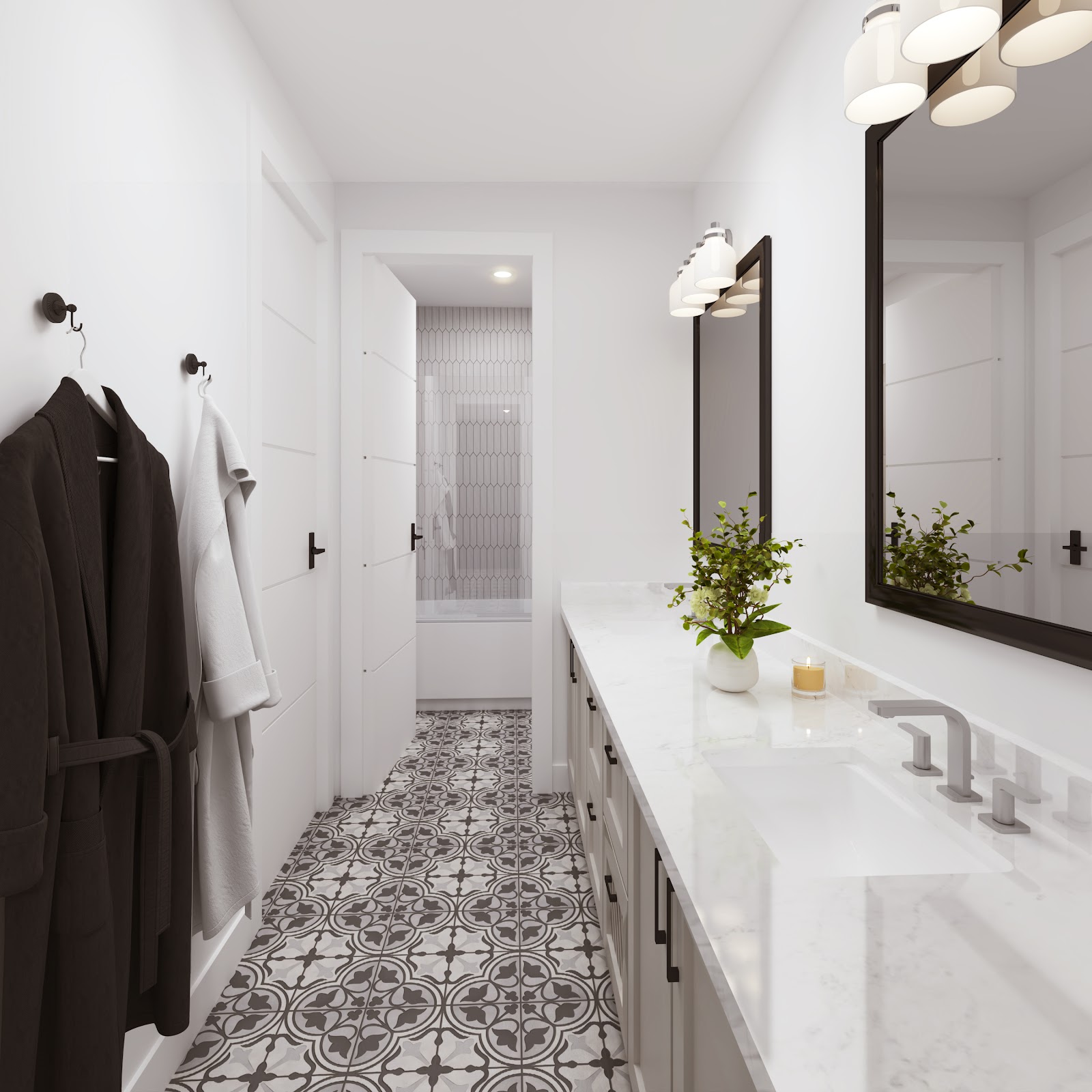 Jack and Jill Bathroom Rendering