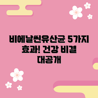 비에날씬유산균, 유산균 효과, 건강 비결, 초보 건강, 비타민 보충제