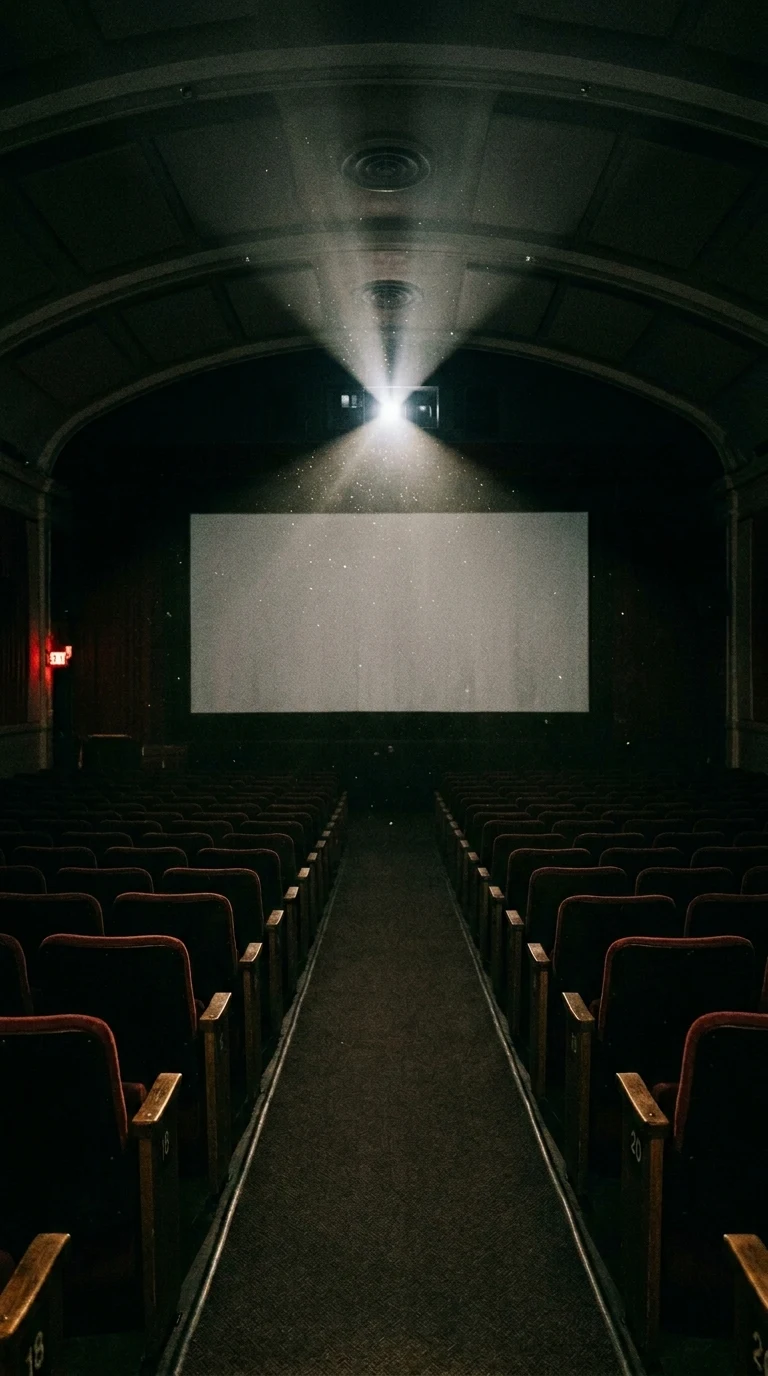 Empty Movie Theater with Projector Light and Floating Dust - Free 4K mobile Wallpaper