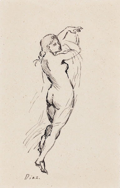 Tanssiva alaston nainen Diaz de la Penan mukaan 1877   1878