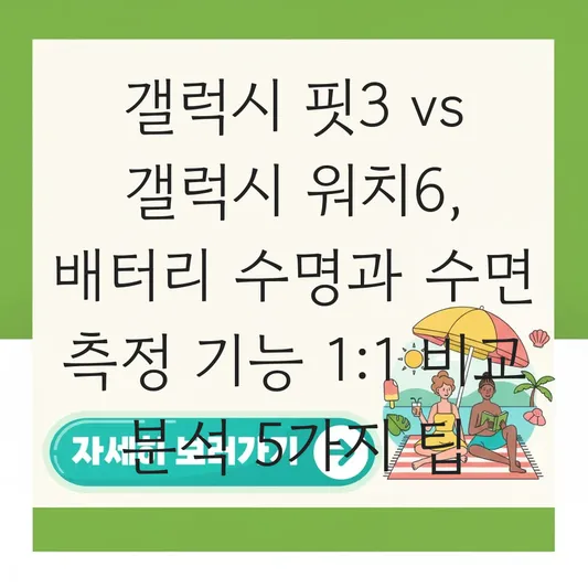 갤럭시 핏3 배터리 수명 및 수면 측정 기능 워치와 상세 비교 대표 이미지