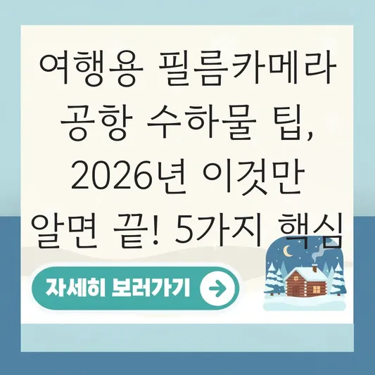 여행용 필름카메라 공항 수하물 처리 팁