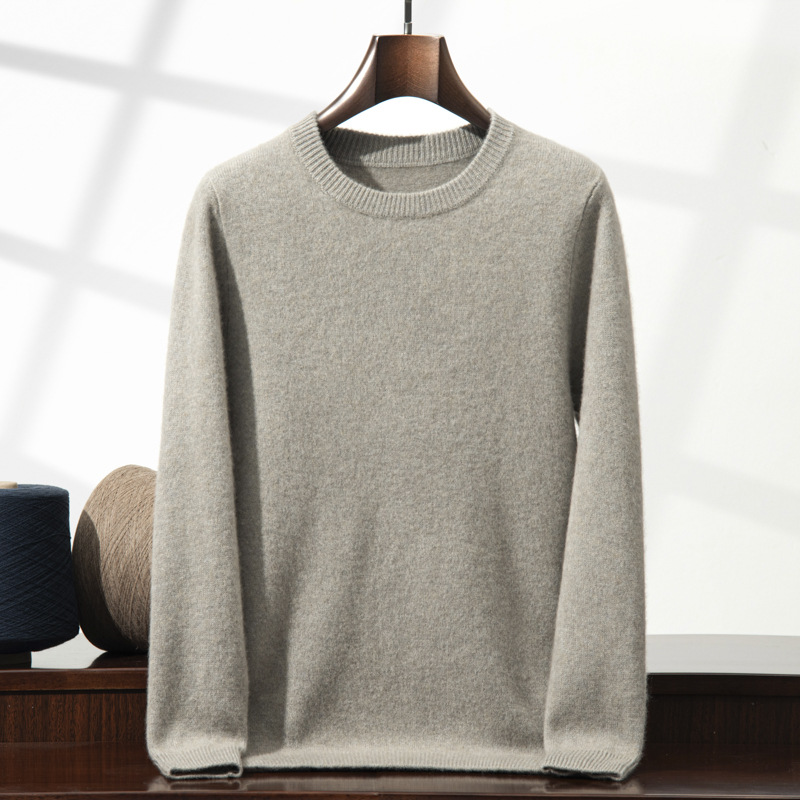 Herren-Kaschmirpullover, Stehkragen, dickes Strickdesign