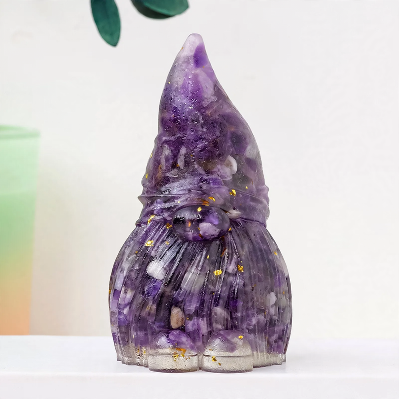 Gnome figure made of resin with gemstones
