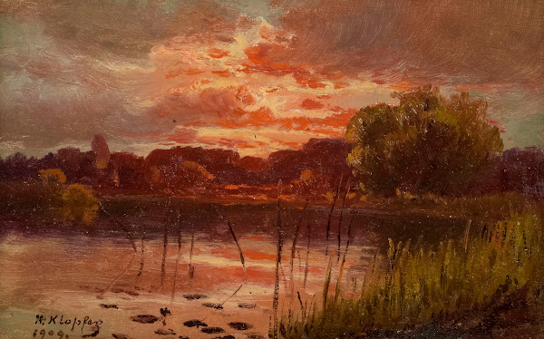 Landscape at sunset 1909
