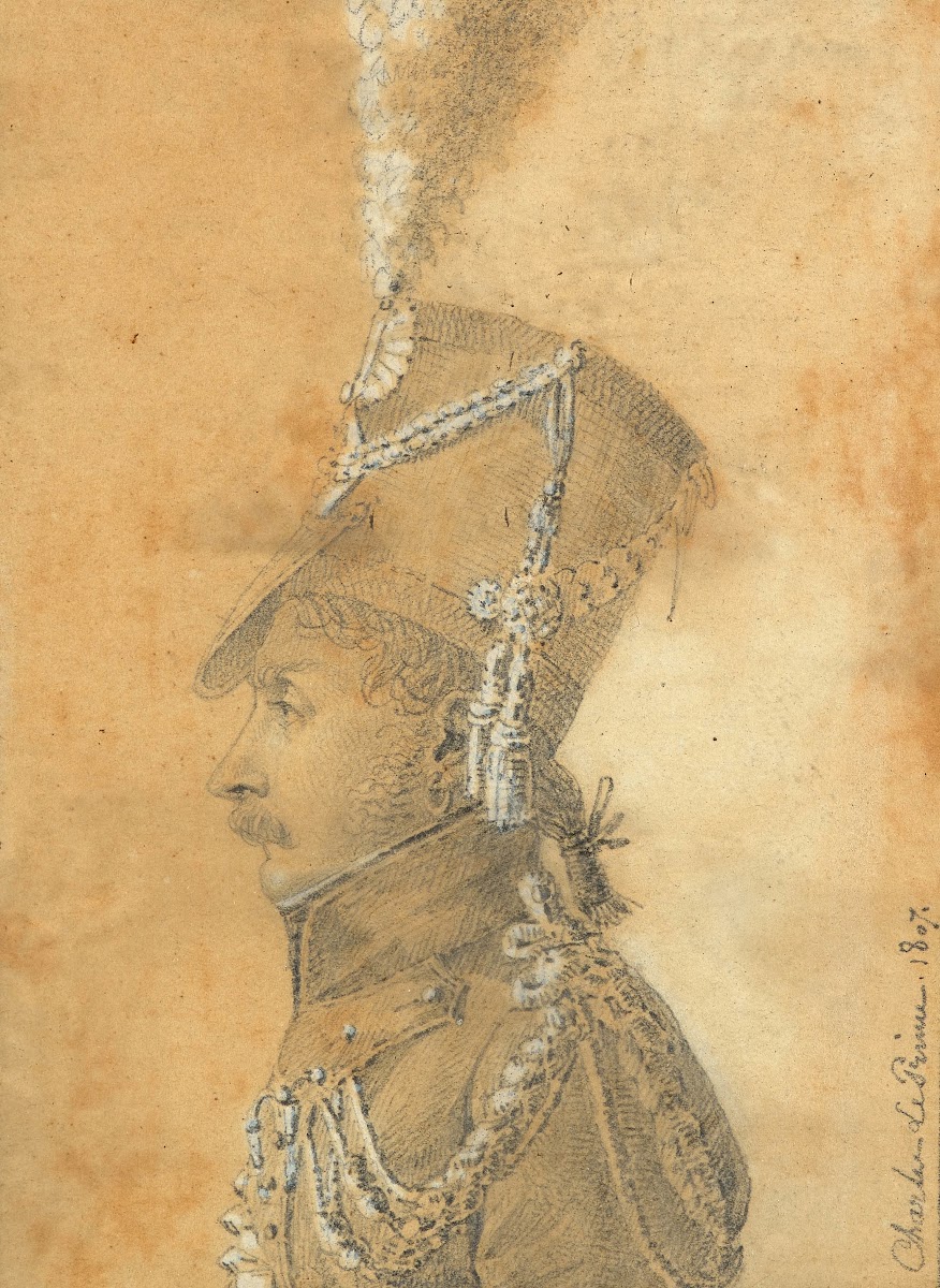 Hussard en buste de profil 1807