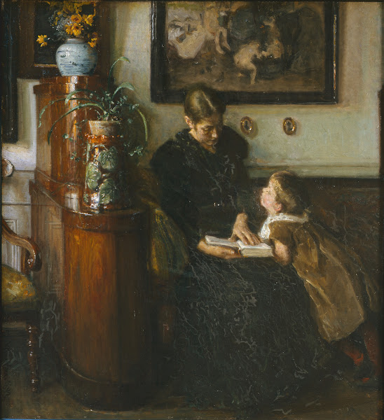 Moder skal læse Kunstnerens hustru og barn 1893