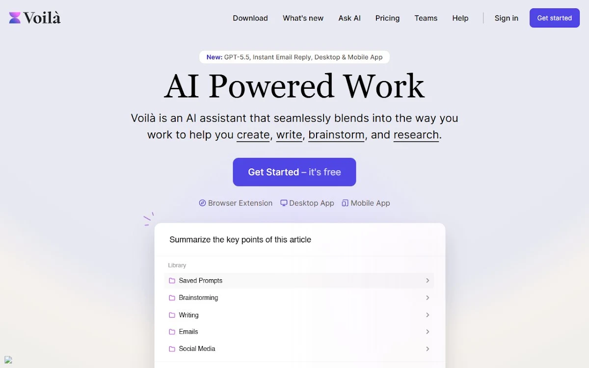 Captura de VoilÃ  - ChatGPT browser assistant