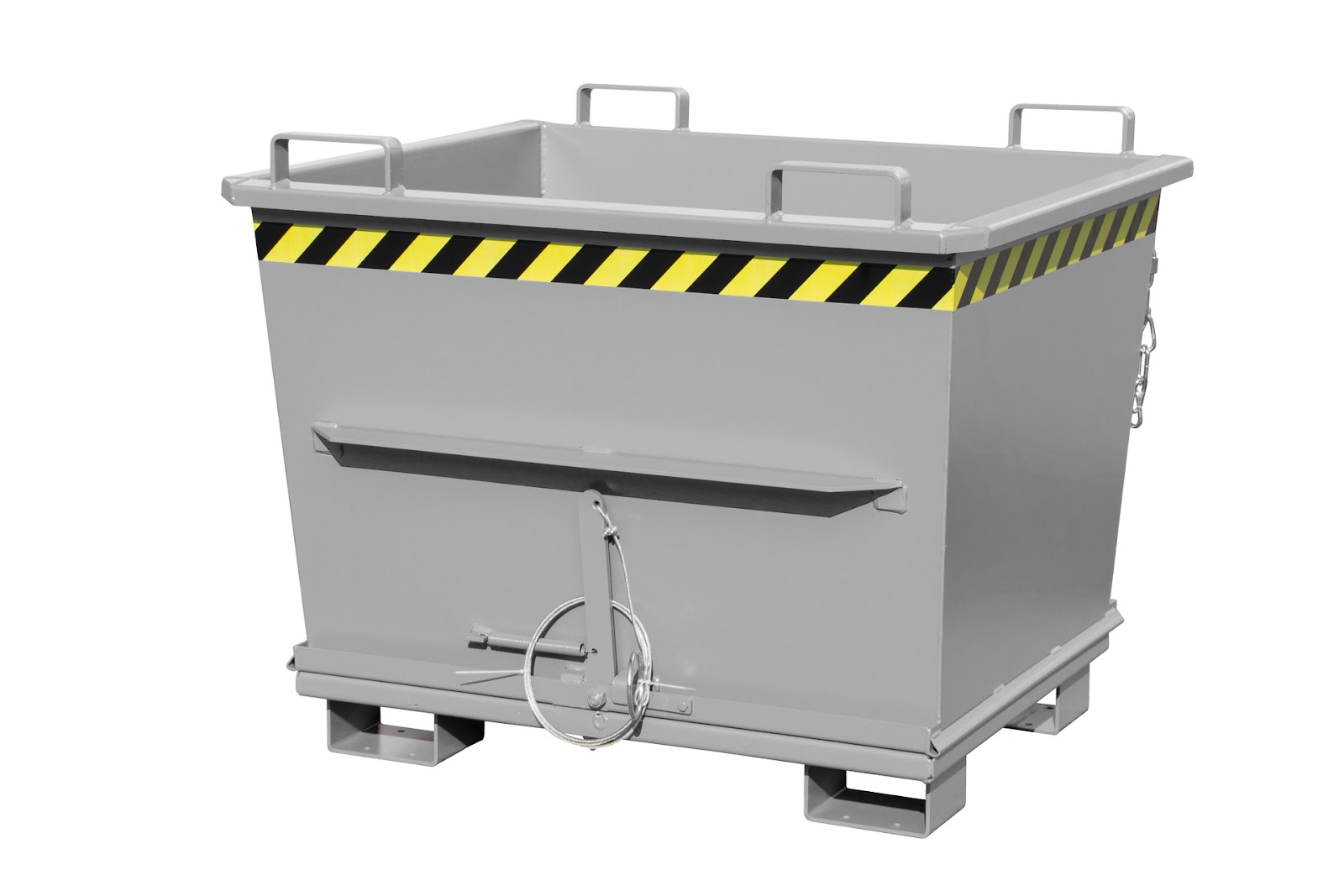 Bodemklepcontainer BKB 700, gelakt, Muisgrijs