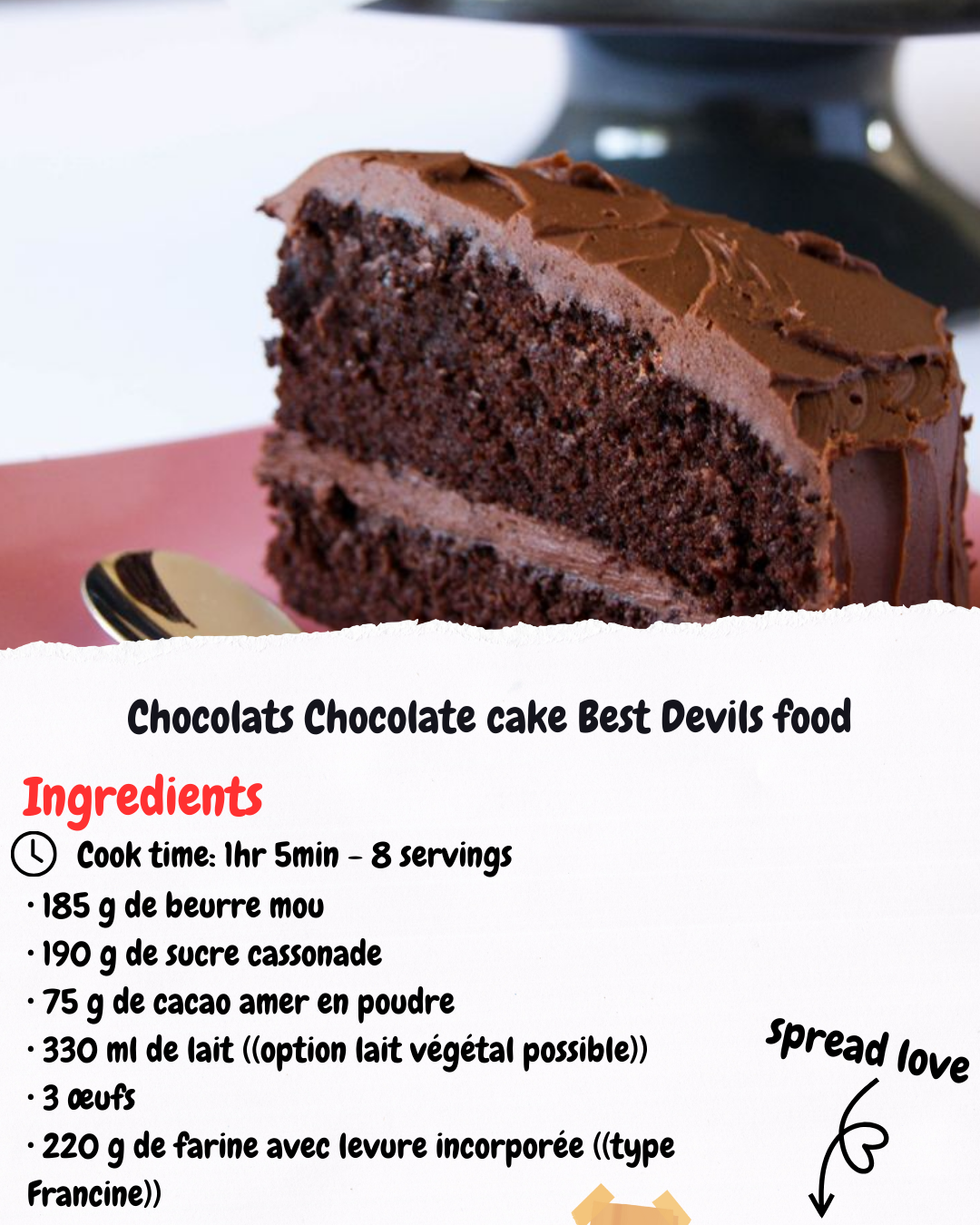 Chocolats Chocolate cake Best Devils food