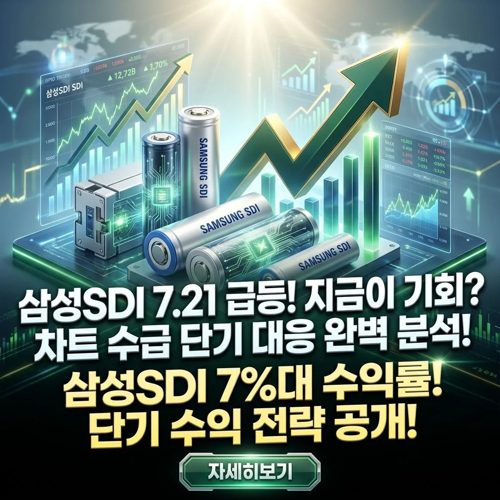 삼성SDI 7.21% 급등! 지금이 기회? 차트 수급 단기 대응 완벽 분석!