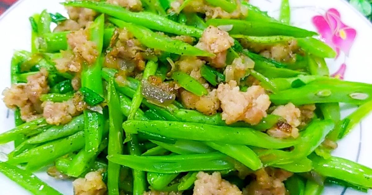 Thịt bằm xào đậu cô ve