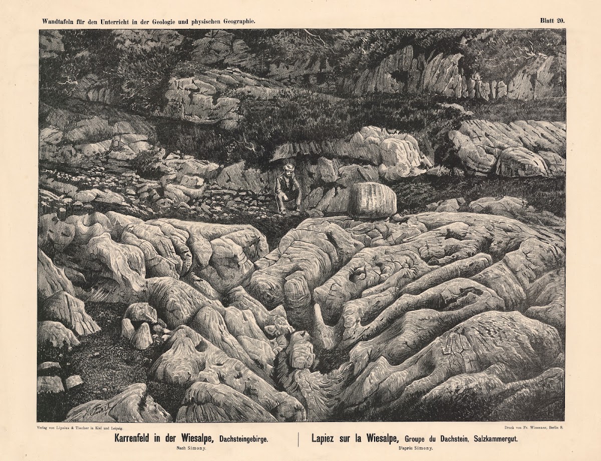 Karrenfeld in der Wiesalpe Dachsteiigebirge 1889