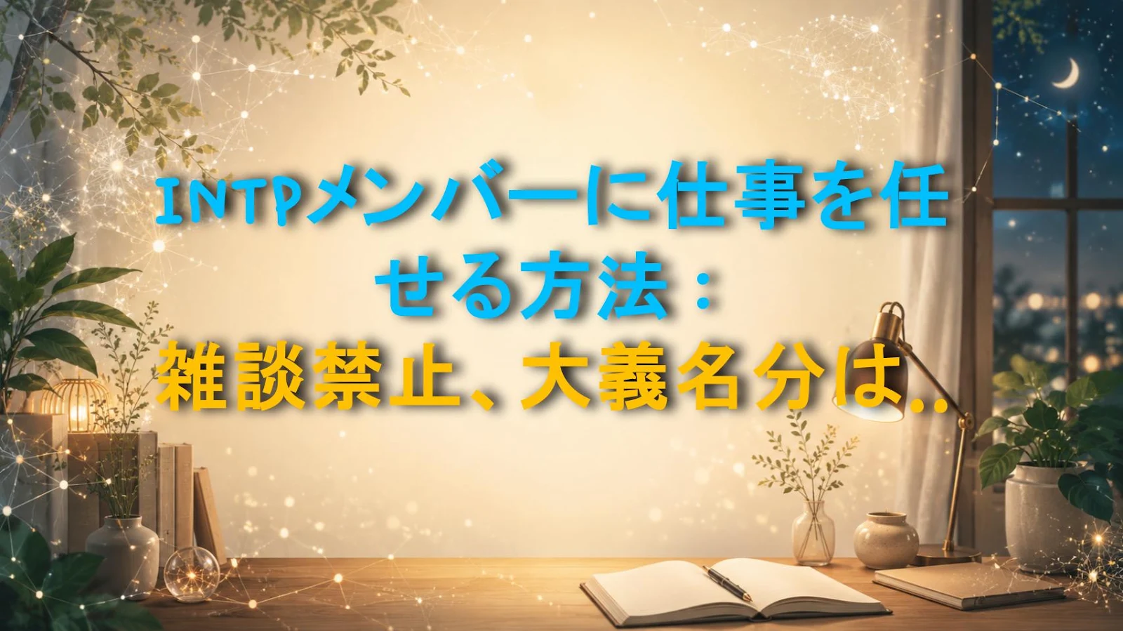 INTPメンバーに仕事を任せる方法：雑談禁止、大義名分は明確に！