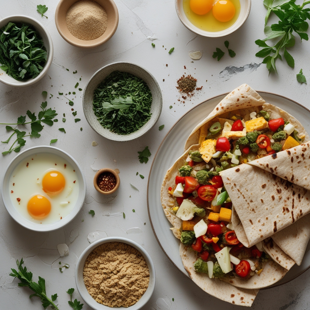 Ingredients for Easy Breakfast Crunchwraps with Eggs Recipe – Quick & Delicious Morning Meal