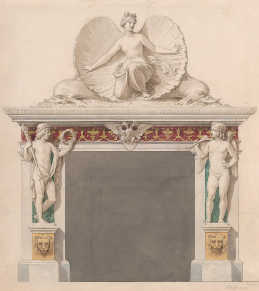 Design For A Chimney Piece Decorated With Figures Of Venus And Cupid Ca 183550