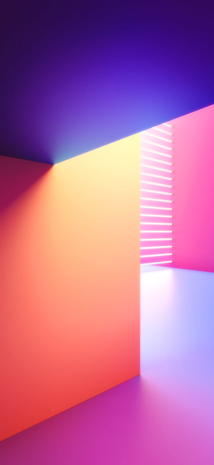 Vibrant Geometric Corner Lighting - Abstract Digital Art 2K iPhone Wallpaper (1440x3120)