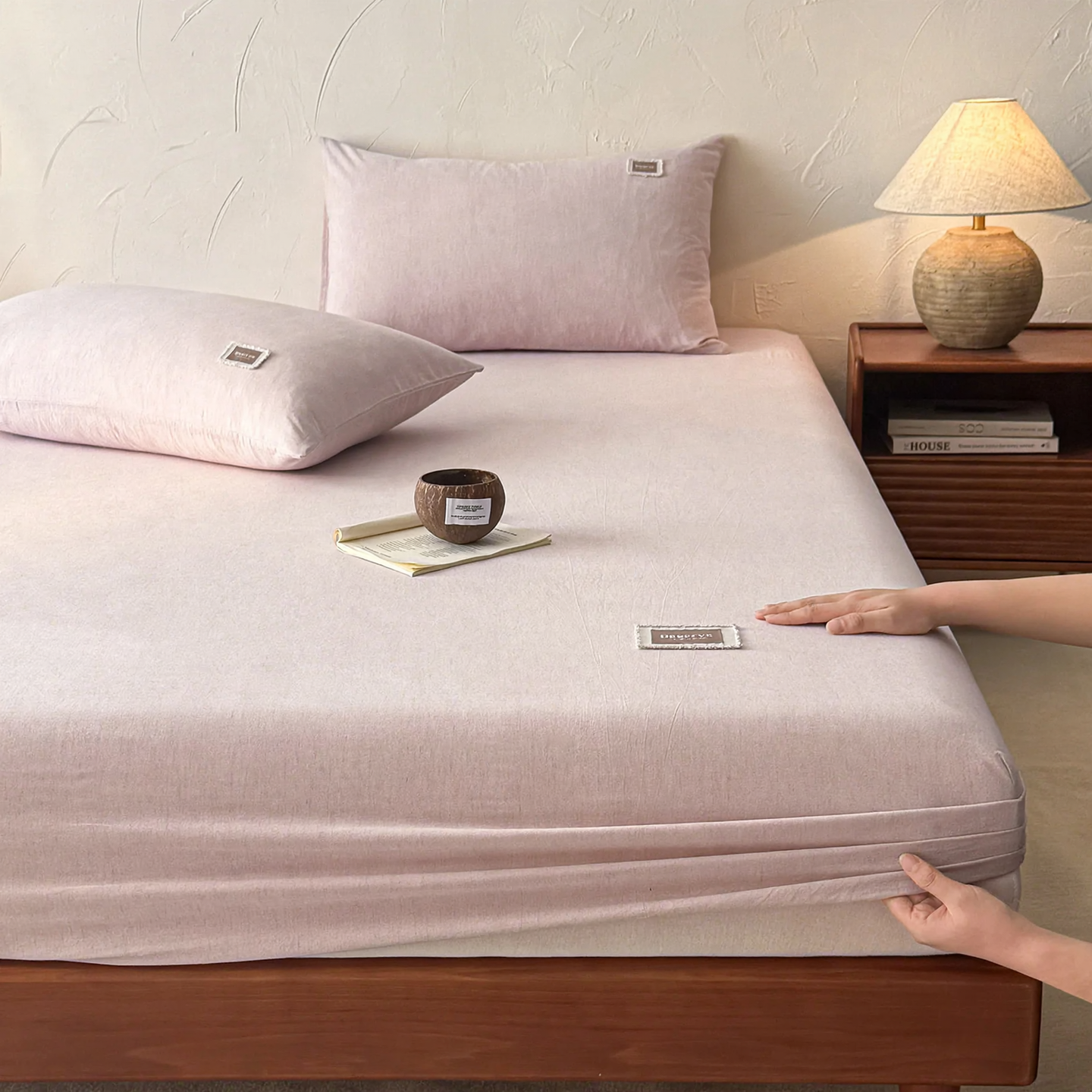 Cotton-Linen Fitted Sheet, breathable