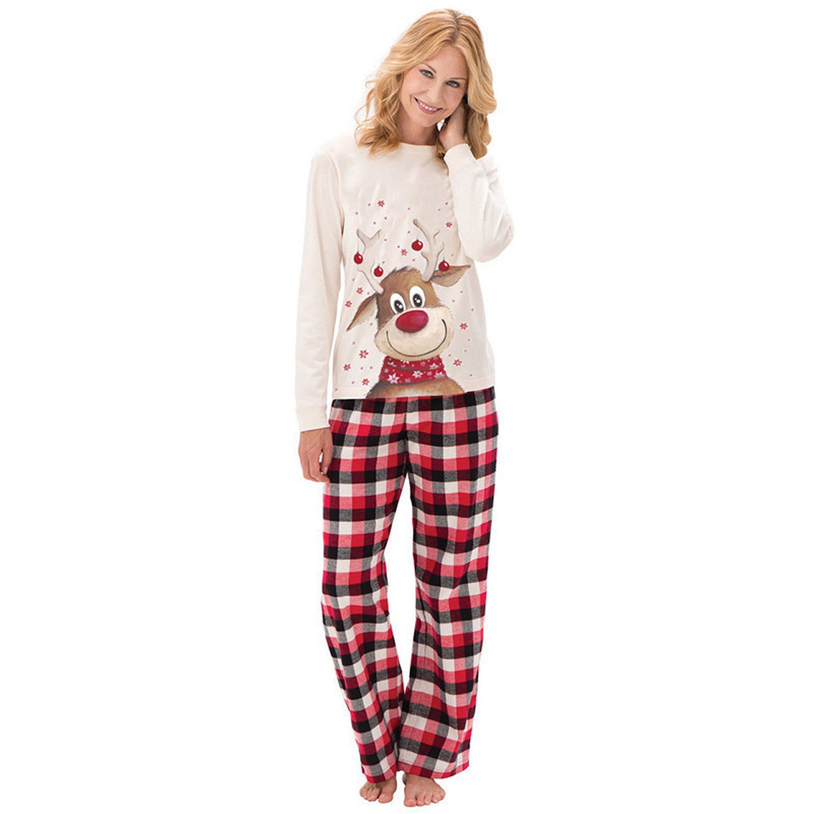 Christmas Pajama Set for the Family with Reindeer Motif