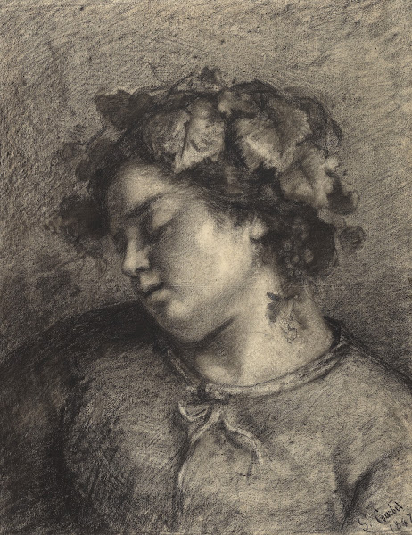 Head of a Sleeping Bacchante 1847