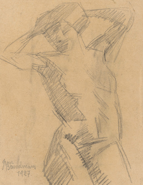 Nude woman arms behind her head 1927
