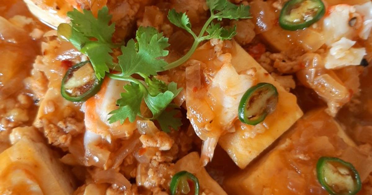 Đậu hũ sốt tôm thịt