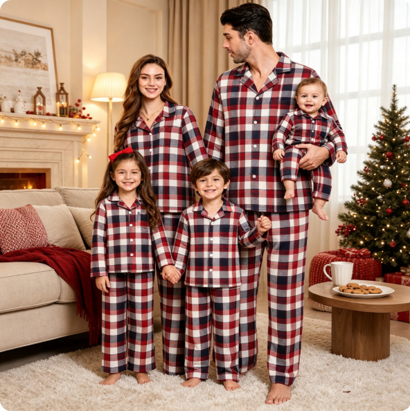 Family Pajama Set, Checkered