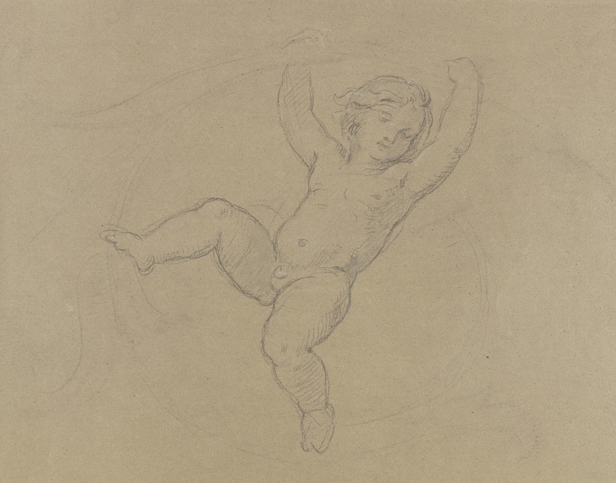 Putto between vines