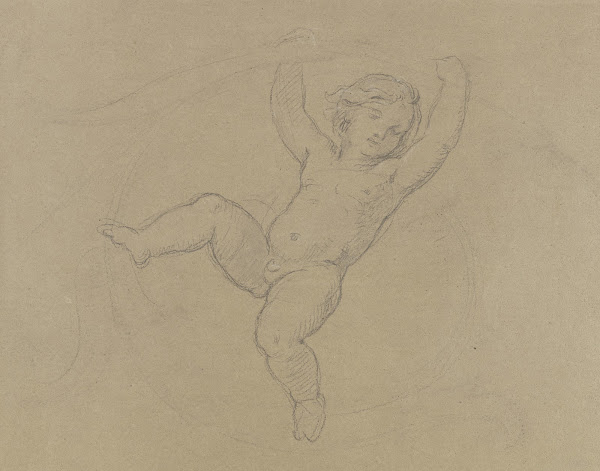 Putto between vines