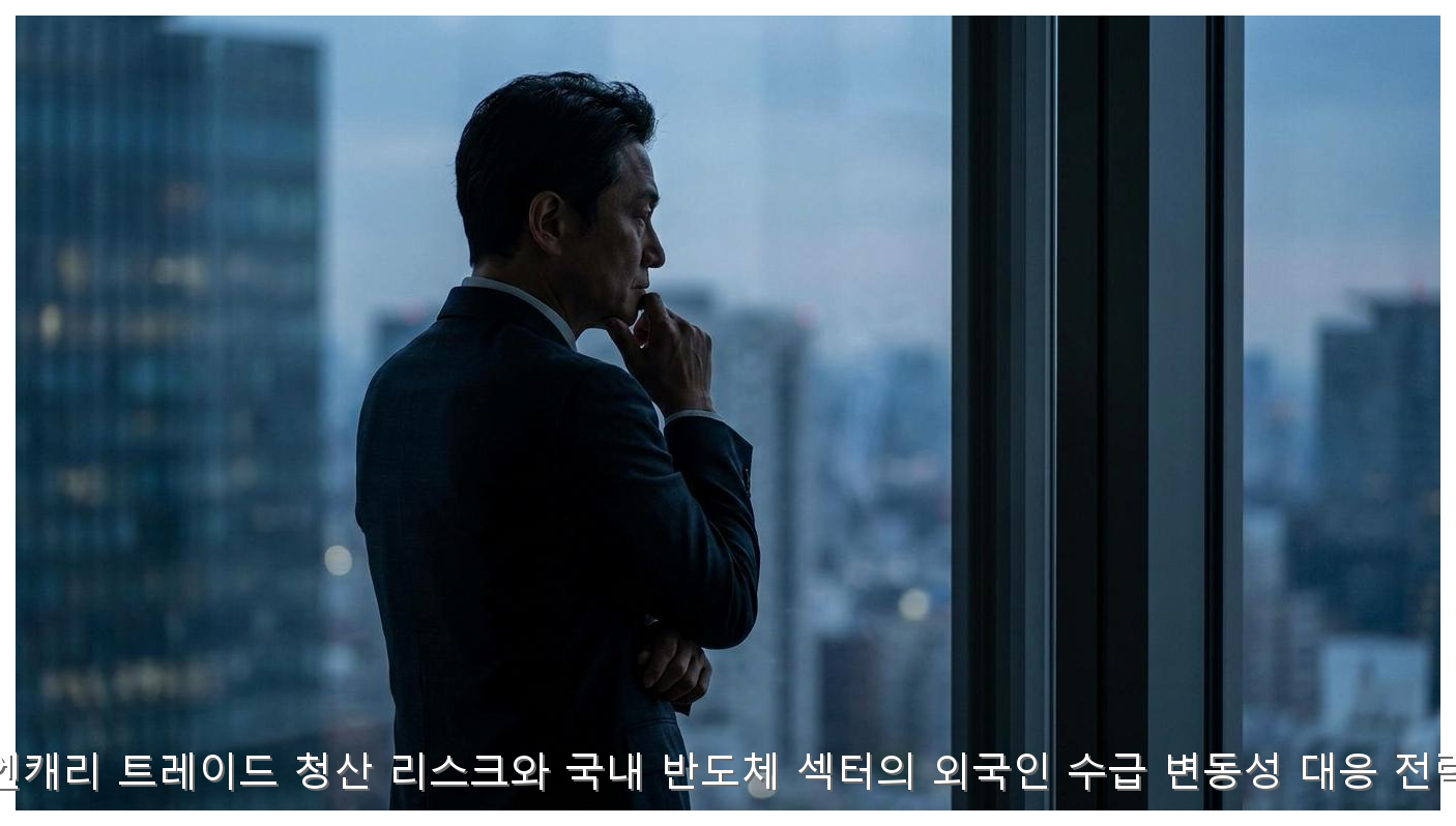 엔캐리 트레이드 청산 리스크와 국내 반도체 섹터의 외국인 수급 변동성 대응 전략 핵심 안내 및 분석 인포그래픽 (3)