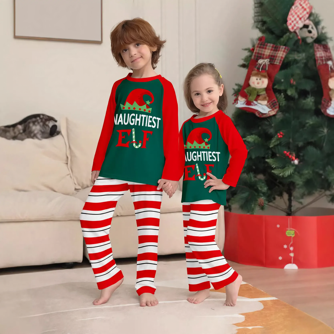 Family Pajama Set, Christmas Design, Striped