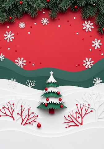 Layered Paper Christmas Scene