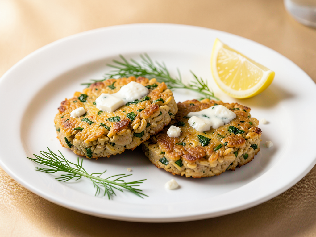 Овсяные котлетки с цукини и сыром фета
