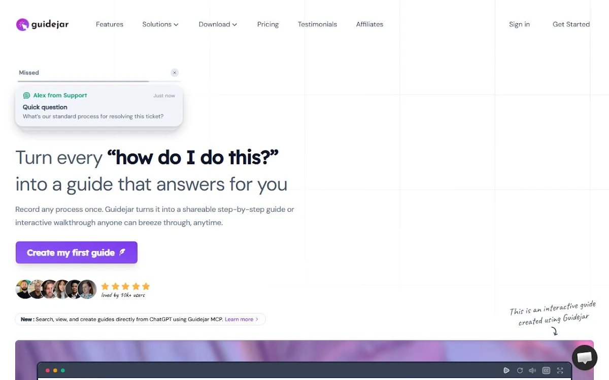 Captura de Guidejar