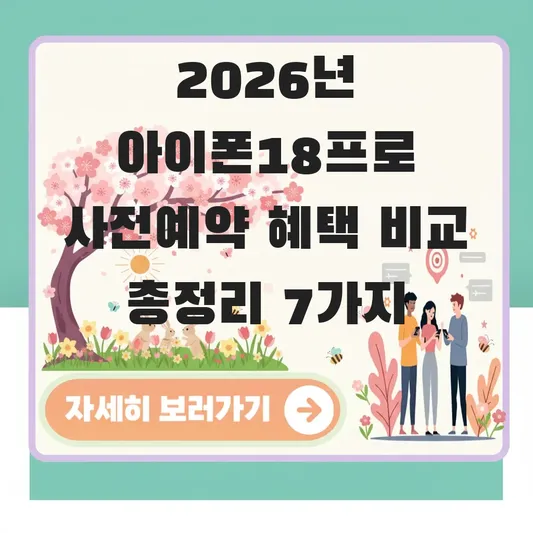 아이폰18프로 사전예약 혜택 비교