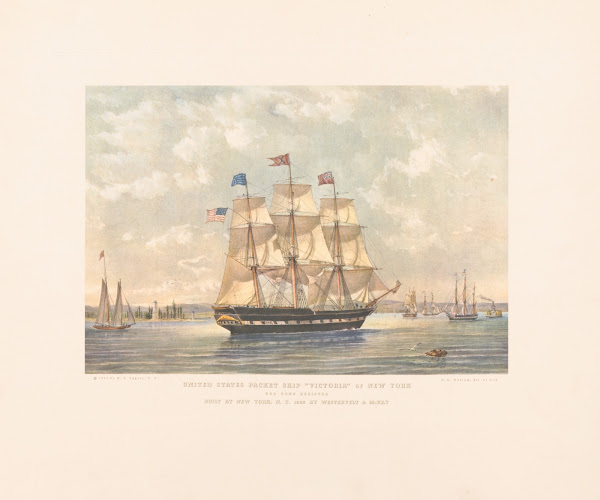 United States packet ship Victoria of New York 19th century