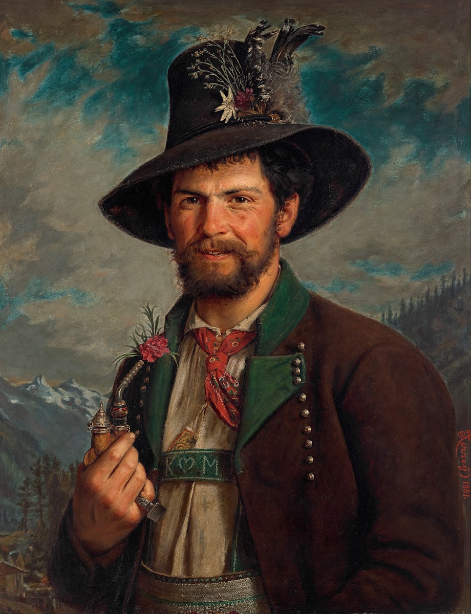 Tiroler Bauer In Stubaier Tracht 1881