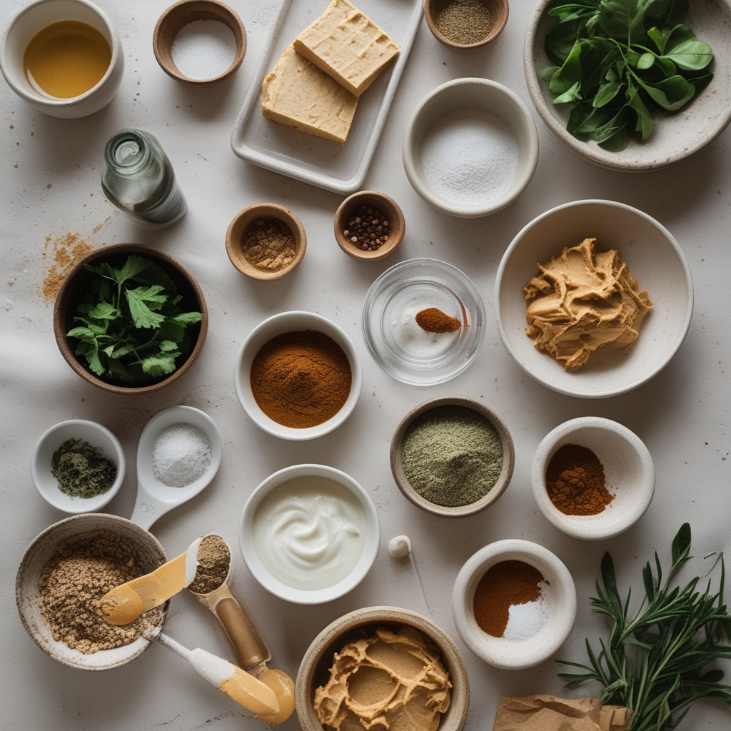 Ingredients for Healthy Peanut Butter Greek Yogurt Cookies - Easy & Homemade Snack