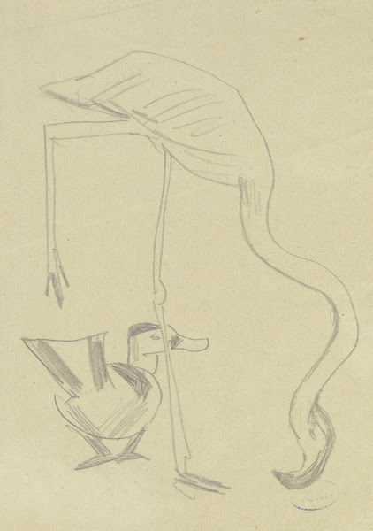 A flamingo and a duck ca 1919