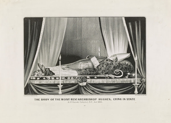 The body of the most Reverend Archbishop Hughes lying in state at St Patricks Ca