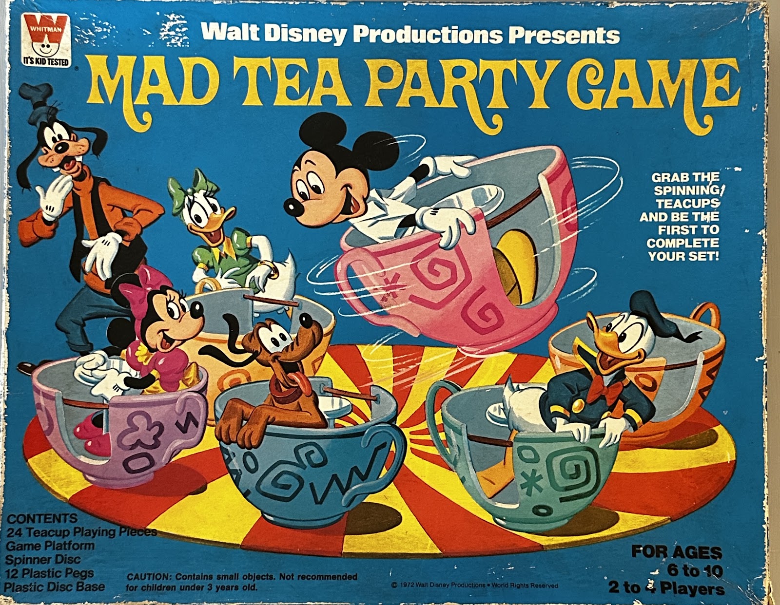 Walt Disney Productions Mad Tea Party Game by Whitman, 1972