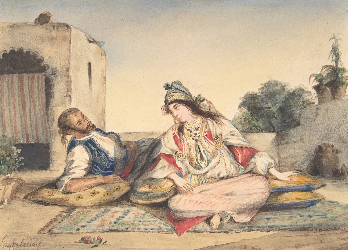 A Moroccan Couple on Their Terrace 1832