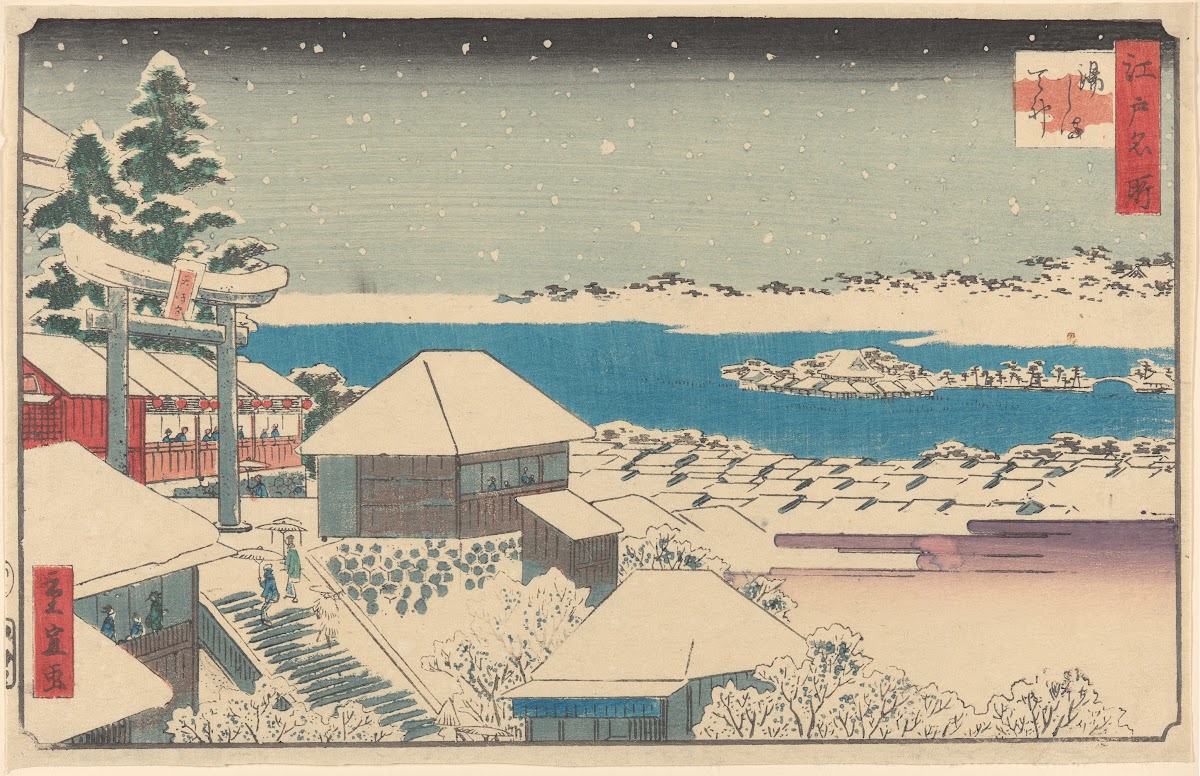 Temple Steps in Snow 19th century