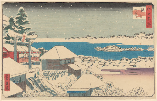 Temple Steps in Snow 19th century