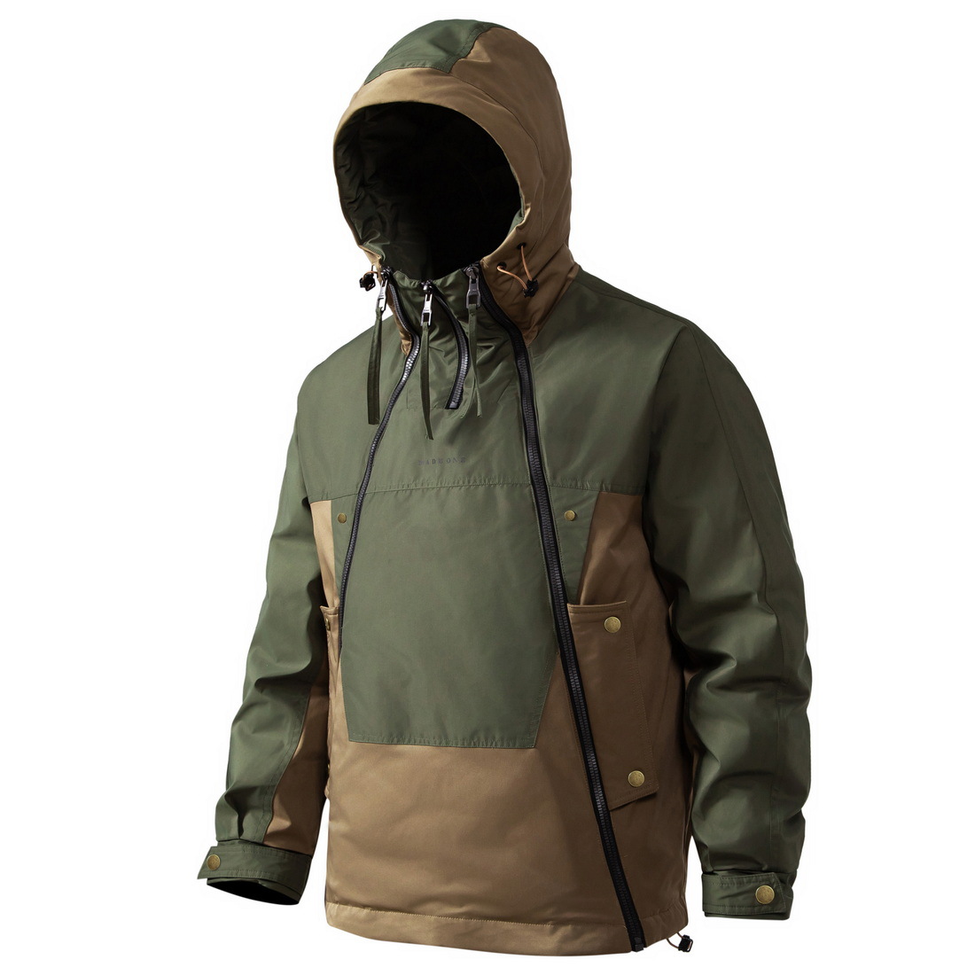 Gefütterte Herren-Kapuzenjacke mit Doppelreißverschluss